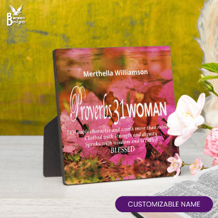 Personalized Floral Proverbs 31 Plaque