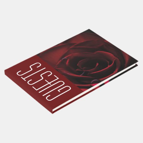 Personalized Floral RED ROSE Guest Book