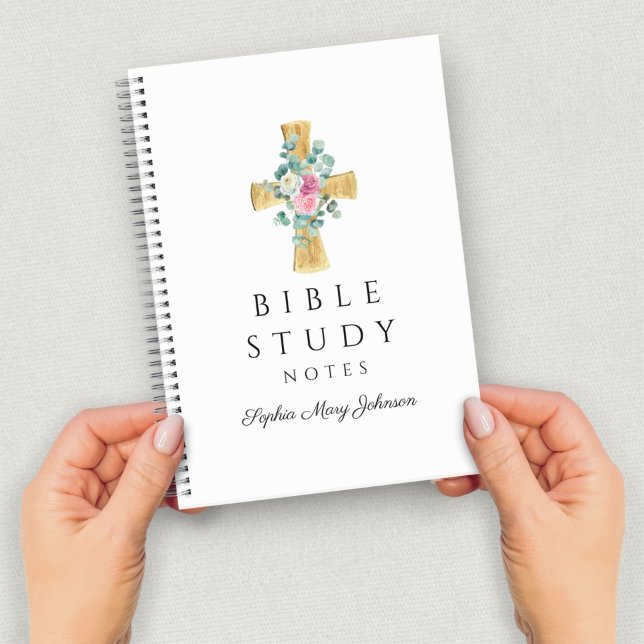 Personalized Floral Religious Cross Notebook (Personalized Floral Religious Cross Notebook)