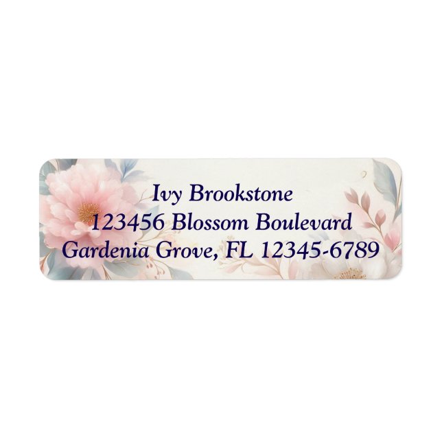 Personalized Floral Return Address Labels (Front)