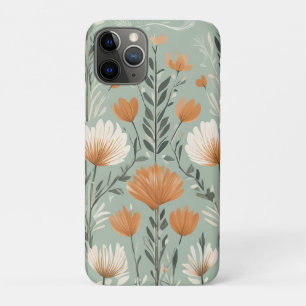 Personalized Floral Sage Green Botanical Art Print iPhone 11 Pro Case