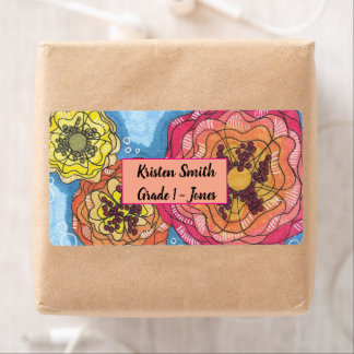 Personalized Floral School Labels
