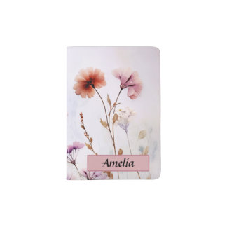 Personalized Floral Serenade Passport Holder