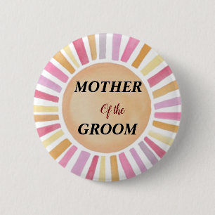 Personalized Floral Shabby Chic Mother of Groom  Button
