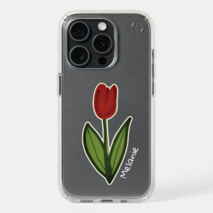 Personalized floral SPECK Presidio iPhone 15 case