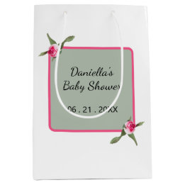 Personalized Floral Spray Medium Gift Bag