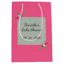 Personalized Floral Spray Medium Gift Bag