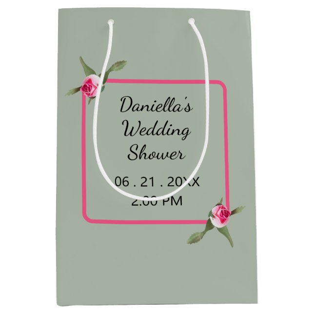 Personalized Floral Spray  Medium Gift Bag (Front)