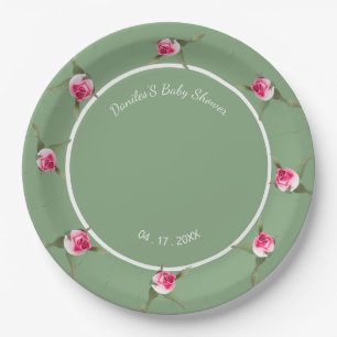 Personalized Floral Spray Paper Plates