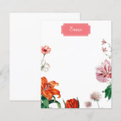 Personalized Floral Stationery with Name  (Front/Back)