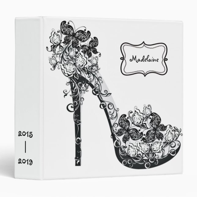 Personalized Floral Stilettos Shoes High Heels Binder (Front/Spine)