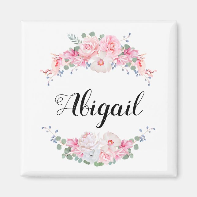 Personalized floral swags magnet (Front)