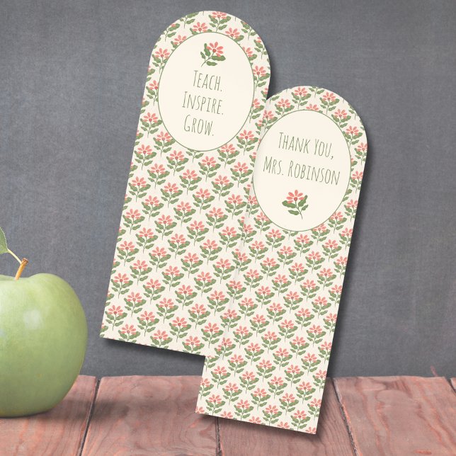 Personalized Floral Teacher Appreciation Bookmark  (Personalized Floral Teacher Appreciation Bookmark | Add Teacher’s Name | Thoughtful End‑of‑Year Gift)