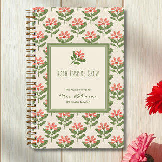 Personalized Floral Teacher Appreciation Journal