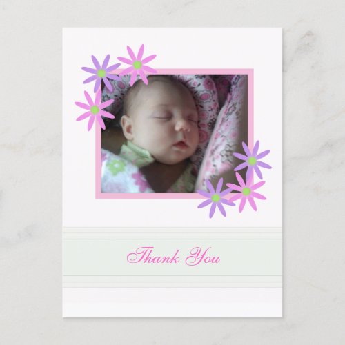 Personalized Floral Thank You Postcard
