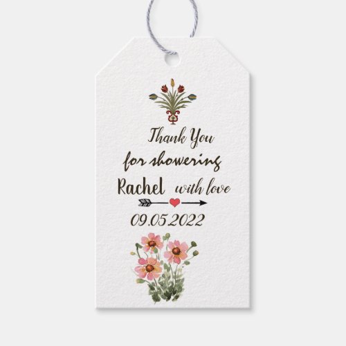 Personalized floral Thank You Tags Printable 