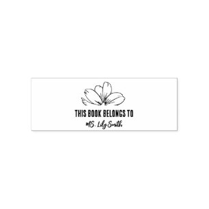 Personalized Floral This Book Belongs To Teacher Self-inking Stamp