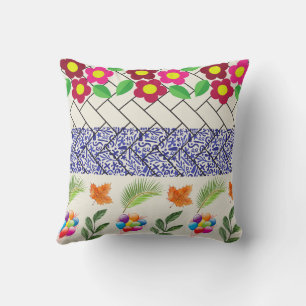 Personalized Floral Throw Pillow, Customize pillow