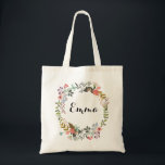 Personalized Floral Tote Bag<br><div class="desc">Personalize this beautiful tote bag with your own text. You have the option of changing the font color/size and type as per your preference. If you love this print, please check out the rest of my cool line at www.zazzle.com/kool27* and share with your friends! Thanks for browsing!</div>