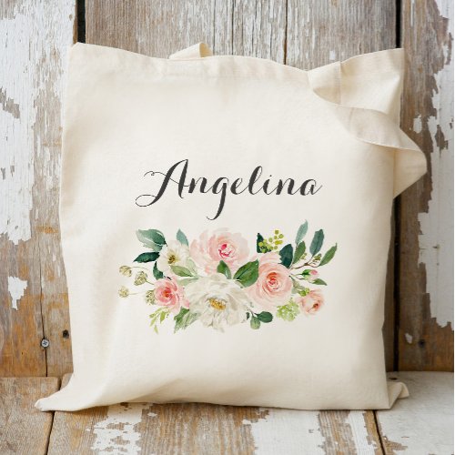 personalized Floral Tote Bag Bridesmaid