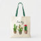 Personalized Floral Tote Bag Cactus