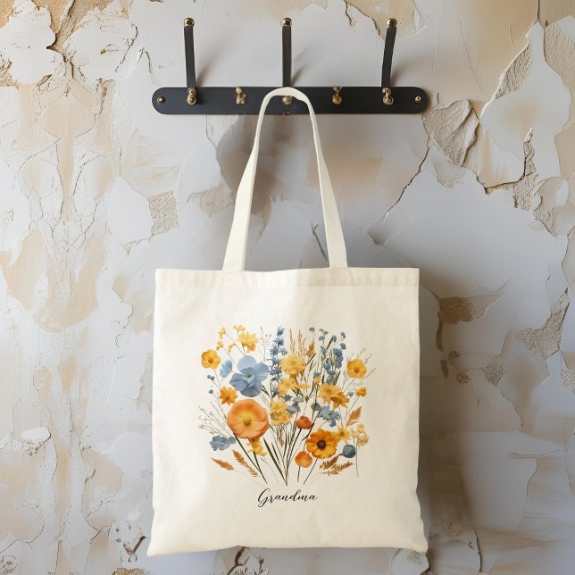 Personalized Floral Tote Bag for Grandma (Creator Uploaded)