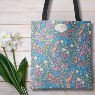 Personalized Floral Tote Bag | Gift for Her