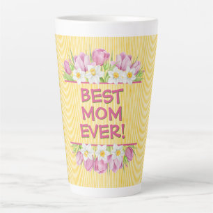 Personalized Floral Tulip and Daffodil Latte Mug