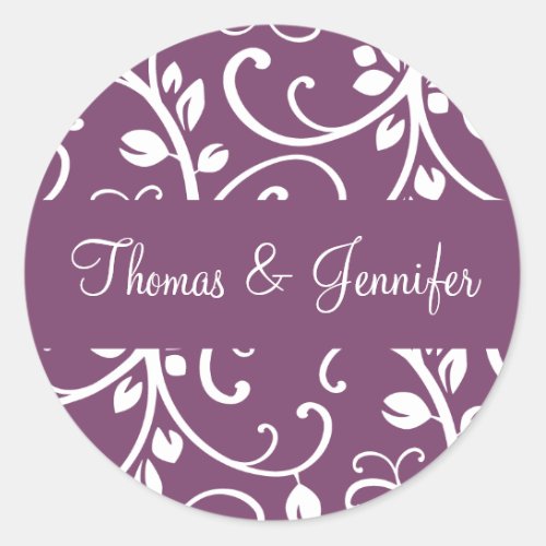 Personalized Floral Vine Envelope Sticker Seal