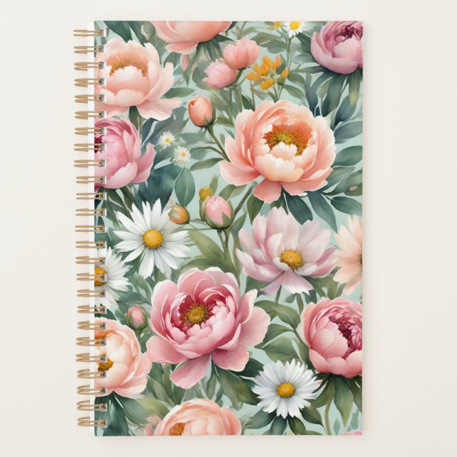 Personalized Floral Wallpaper Print Planner (Front)