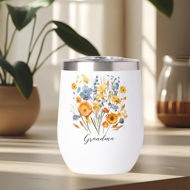Personalized Floral Water Bottle for Grandma (Creator Uploaded)