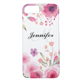 Personalized Floral Watercolor Name iPhone 8/7 Case