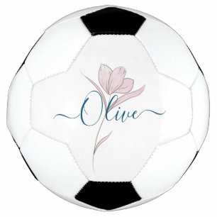 Personalized Floral Watercolor Soccer Ball 