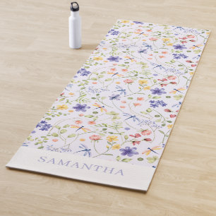 Personalized Floral Watercolor  Yoga Mat