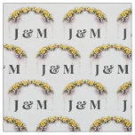 Personalized Floral Wedding Fabric with Monogram