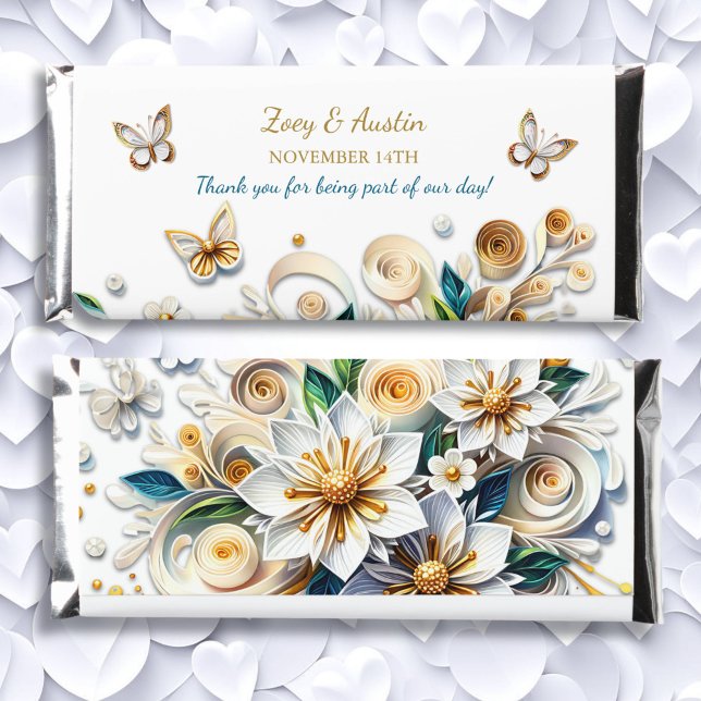 Personalized Floral Wedding Favors Hershey Bar Favors (Creator Uploaded)
