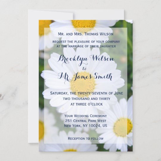 Personalized Floral Wedding Invitations Daisy | Zazzle.com