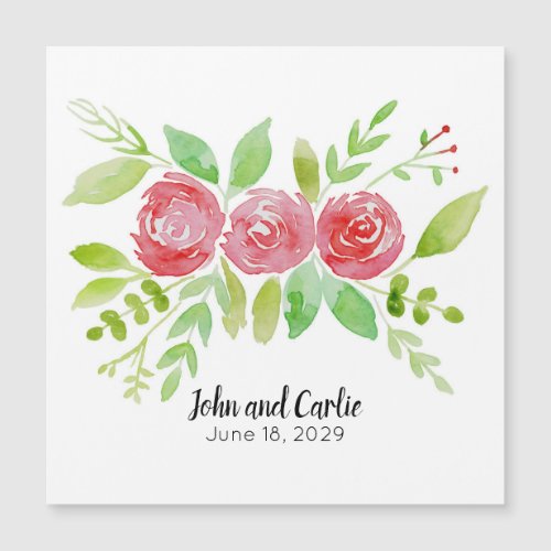 Personalized Floral Wedding Party Favor Magnet