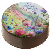 Personalized Floral Wedding Personalized Chocolate Covered Oreo (Angled)