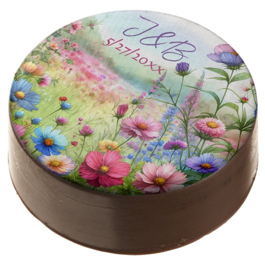 Personalized Floral Wedding Personalized Chocolate Covered Oreo (Angled)