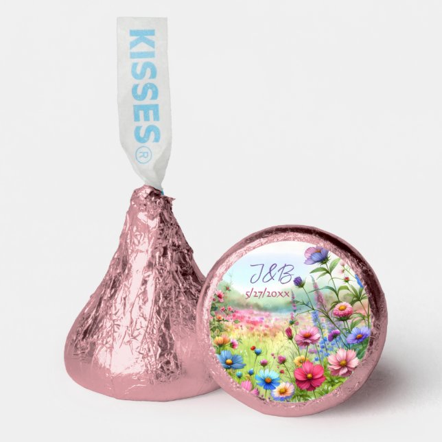Personalized Floral Wedding Personalized Hershey®'s Kisses® (Front)