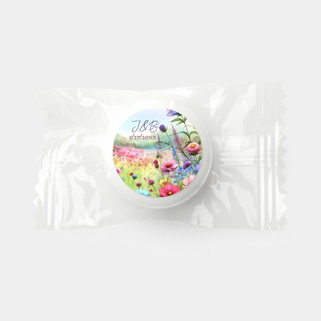 Personalized Floral Wedding Personalized Life Saver® Mints (Front)
