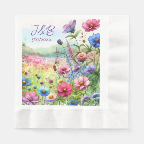 Personalized Floral Wedding Personalized Napkins