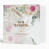 Personalized Floral Wedding Planning Photo Album 3 Ring Binder (Front/Inside)