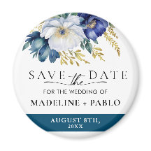 Personalized Floral Wedding Save the Date Magnet