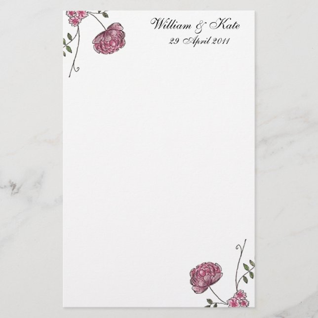 Personalized Floral wedding stationery (Front)