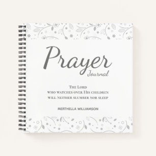 Personalized Floral White Prayer Journal