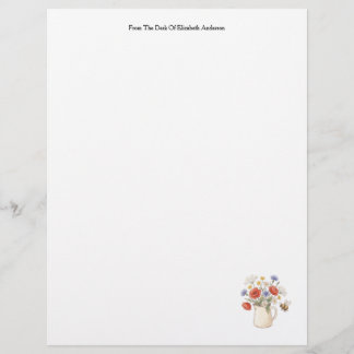 Personalized Floral Wildflowers Stationery