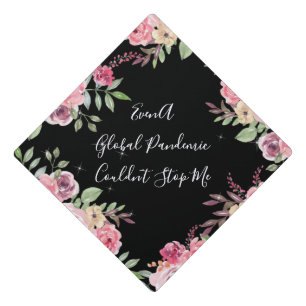 Personalized Floral With Custom Quotes Graduation Cap Topper