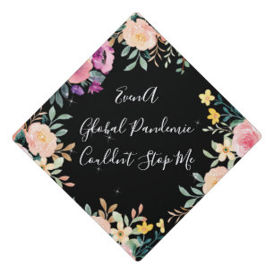 Personalized Floral With Custom Quotes Graduation Cap Topper
